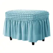 Rectangular Stretch Ottoman Cover with Skirt for Furniture