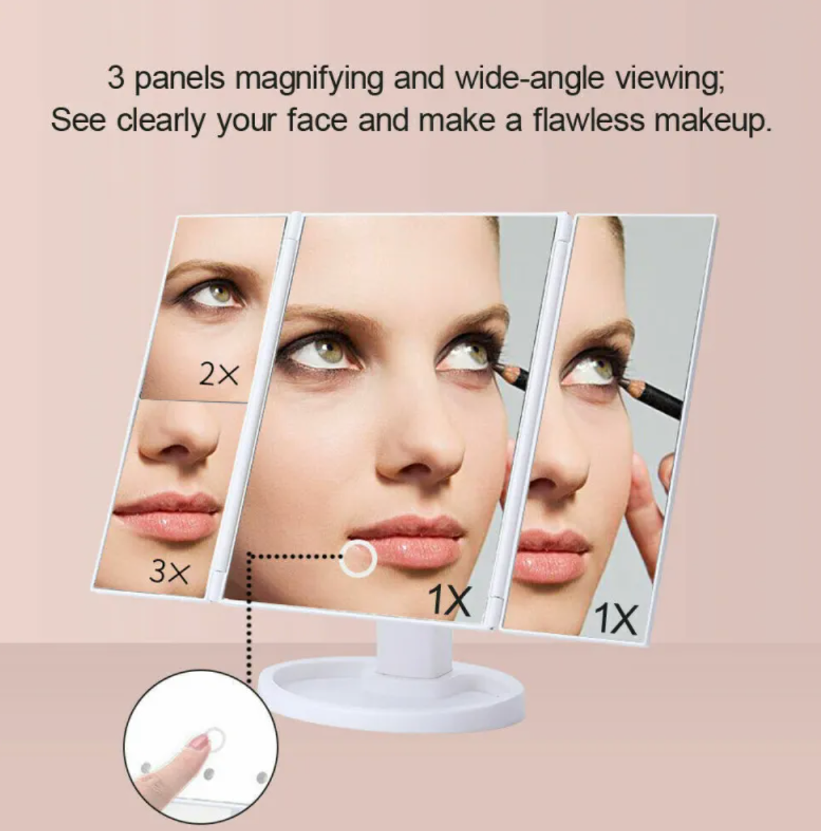 Foldable LED Makeup Vanity Mirror
