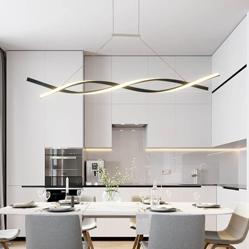 Modern Led Chandelier Lighting Creative Pendant Lamps for Ceiling of the Island Table Top Bar Office Bedroom Kitchen Living Room (Black, L80CM Pendant)