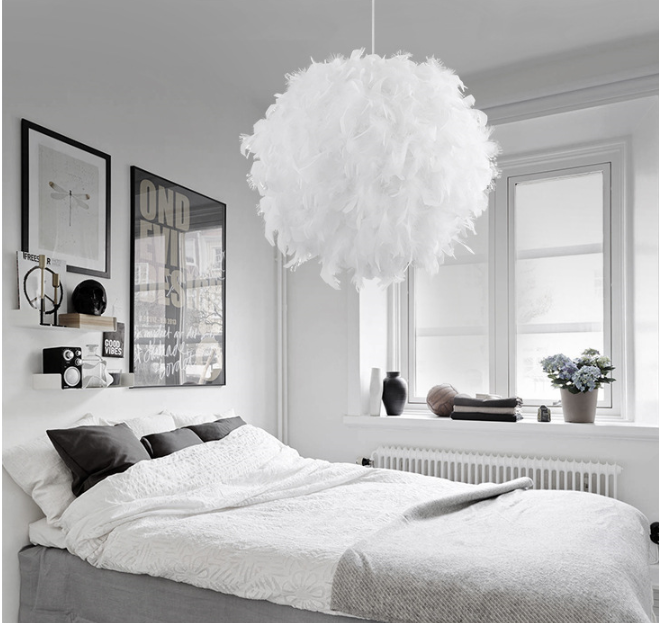 Feather Round Ball Pendant Light