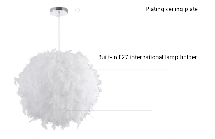 Feather Round Ball Pendant Light