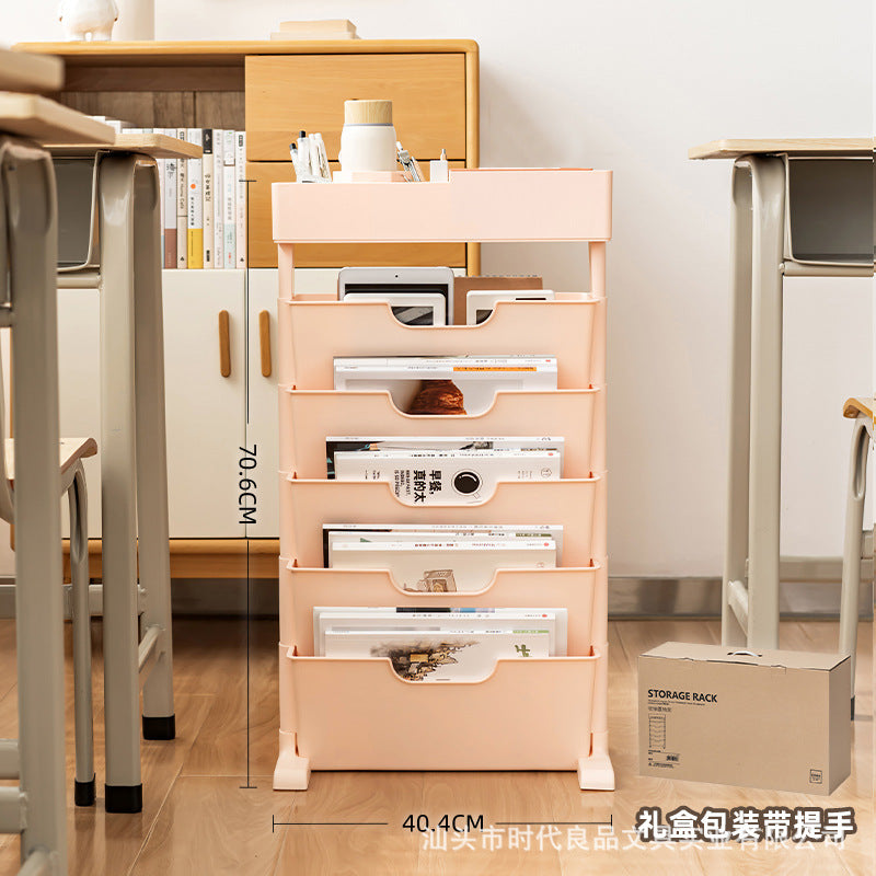 Mobile Plastic Desk Edge Bookshelf and Organiser
