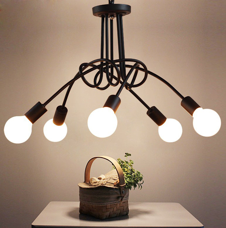Iron Pipe Pendant Ceiling Light Fixture