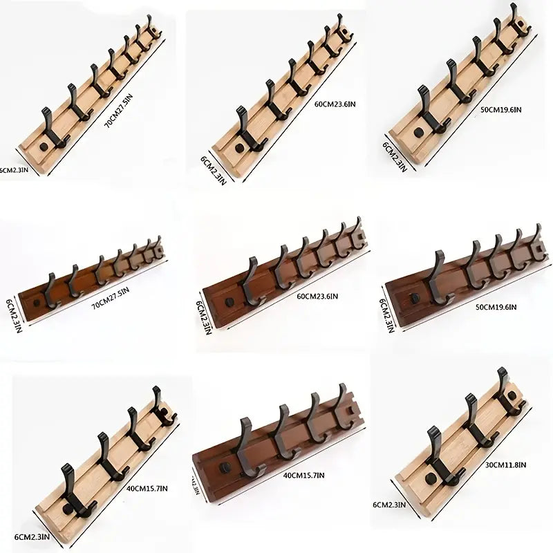 Wood and Plastic Wall Coat Hook with Shelf