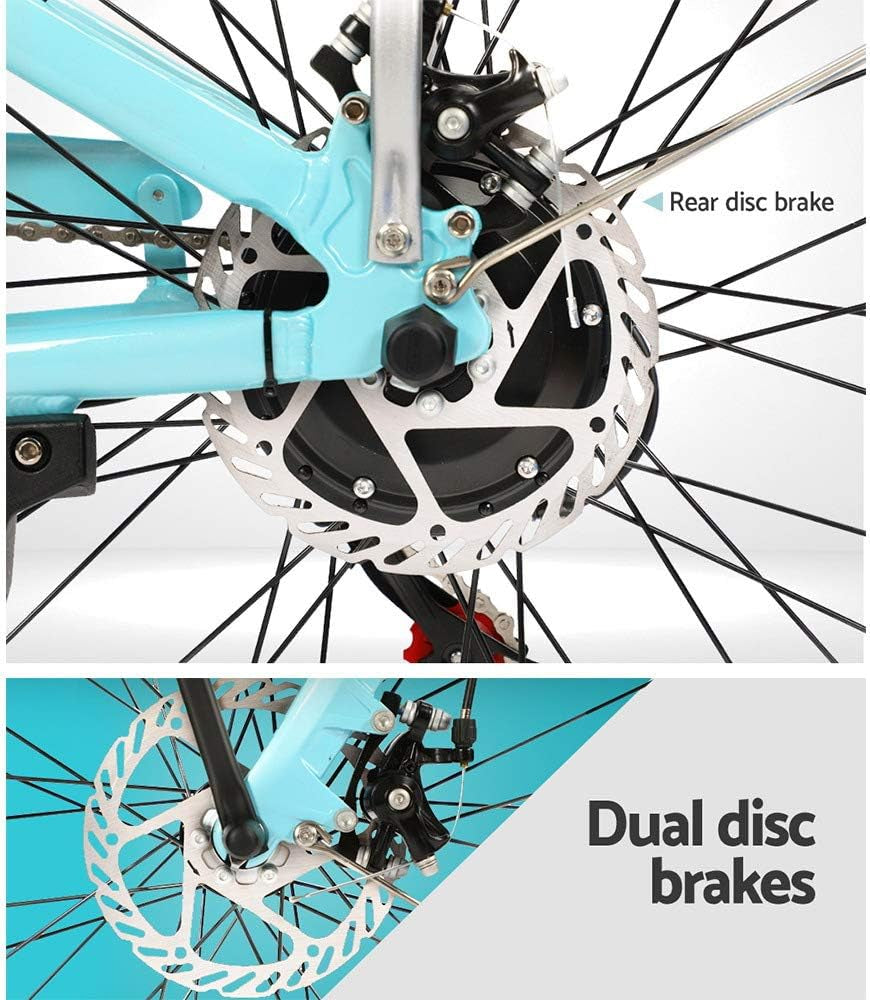 Electric Bike, 26 Inch Ebike Mountain Road Electronic Bikes Electricbike Outdoor Adult Cycling Equipment, 6 Speed Powerful Brushless Motor Led Headlight Green Blue