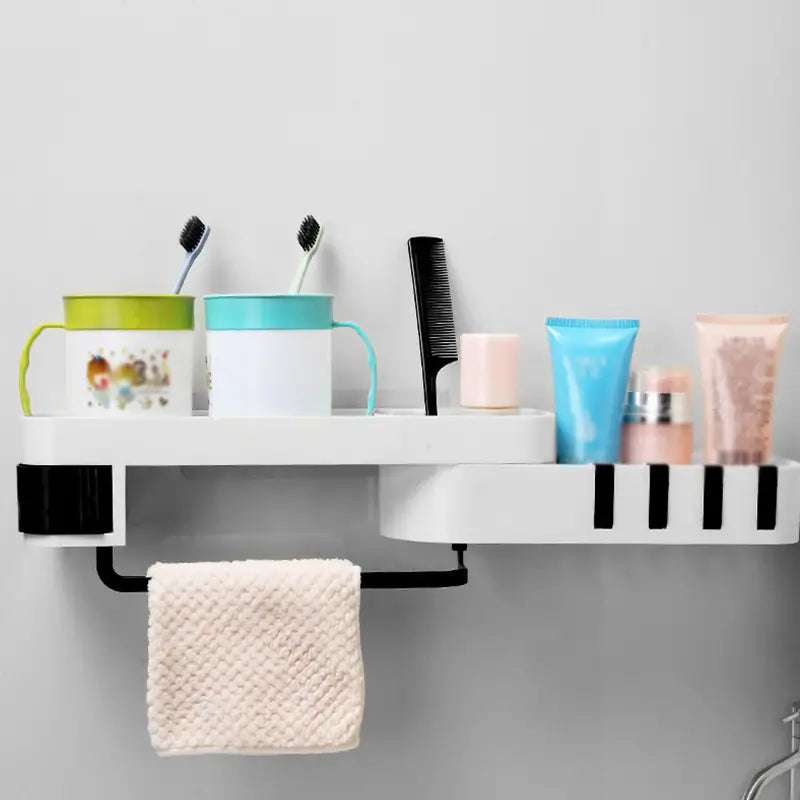 Punch-Free Corner Shower Caddy for Toiletries Storage