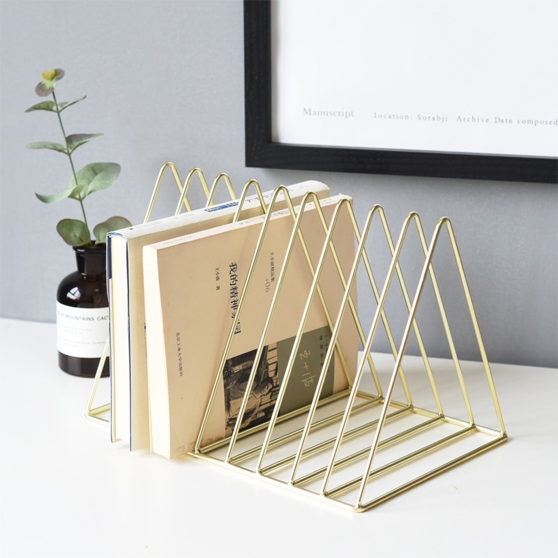 Scandinavian Metal Book Holder for Office & Magazine Storage