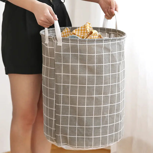 1pc Portable Round Laundry Basket and Clothes Hamper