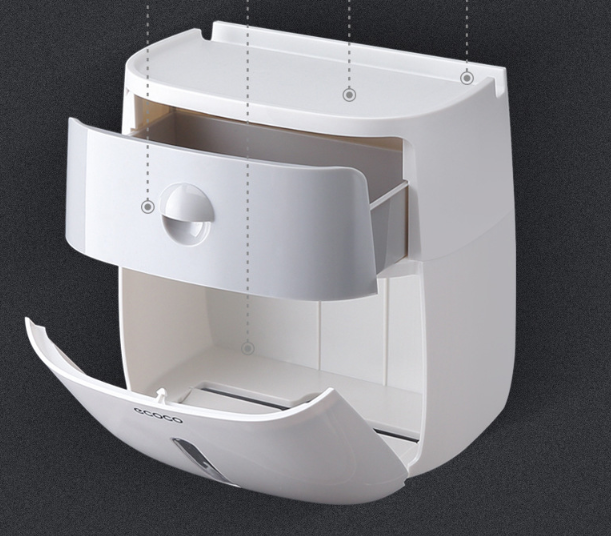 Tissue Box and Bathroom Storage Organiser Shelf