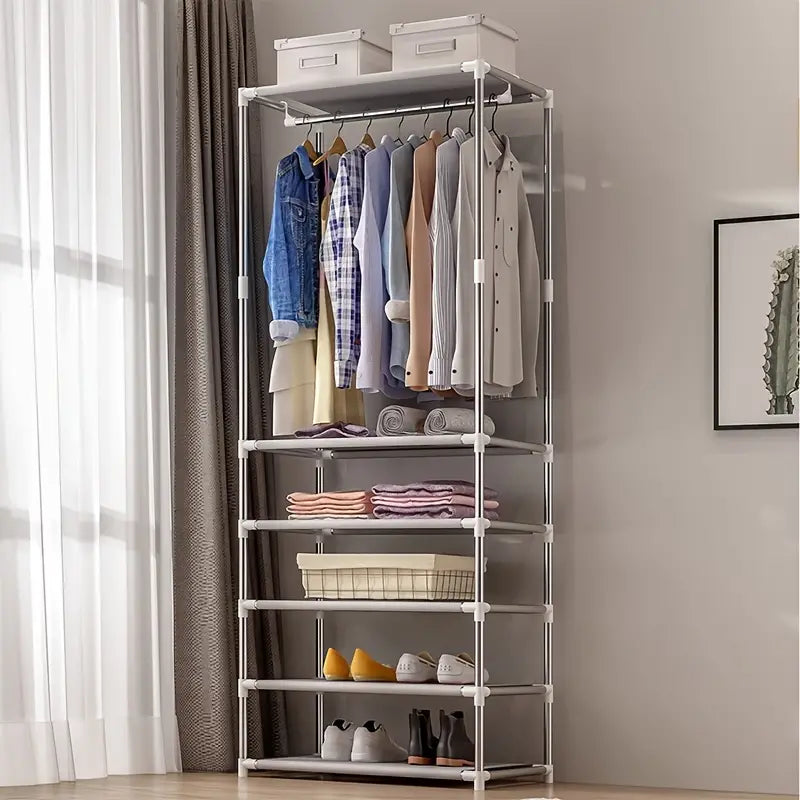 Modern Floor-to-Ceiling Clothes Rack for Bedroom