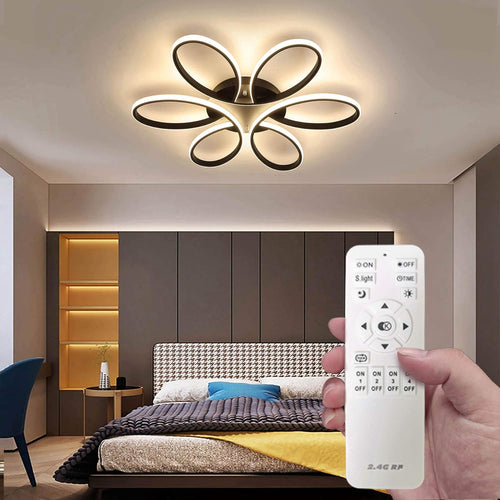 Modern LED Chandelier Lighting Ceiling Light Fixture Flush Mount Lamp for Living Room Bedroom Dining Room Study Room Kids Room Dimmable with Remote Control (Diameter 60CM)