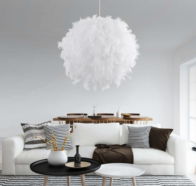 Feather Round Ball Pendant Light