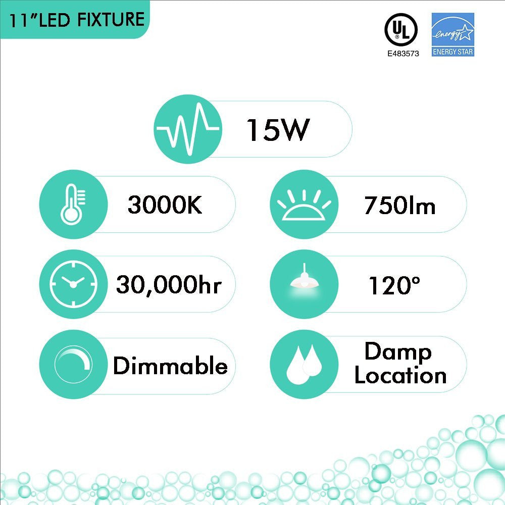 LED Ceiling Light, Energy-Saving, Dimmable, 3-Year Warranty