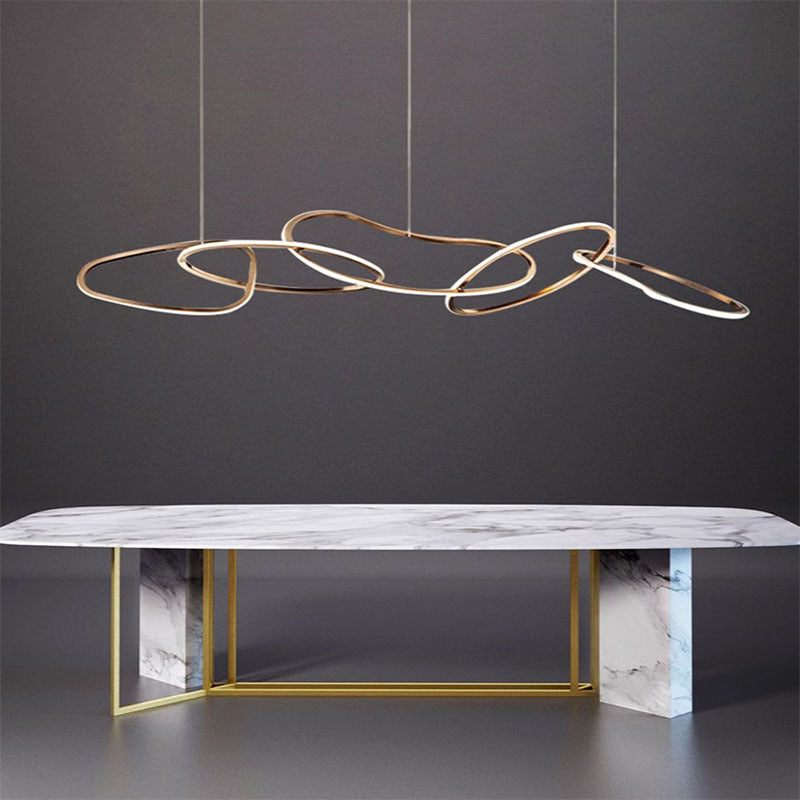 Stainless Steel Linear Pendant Light - Dining and Kitchen Island Bar Light