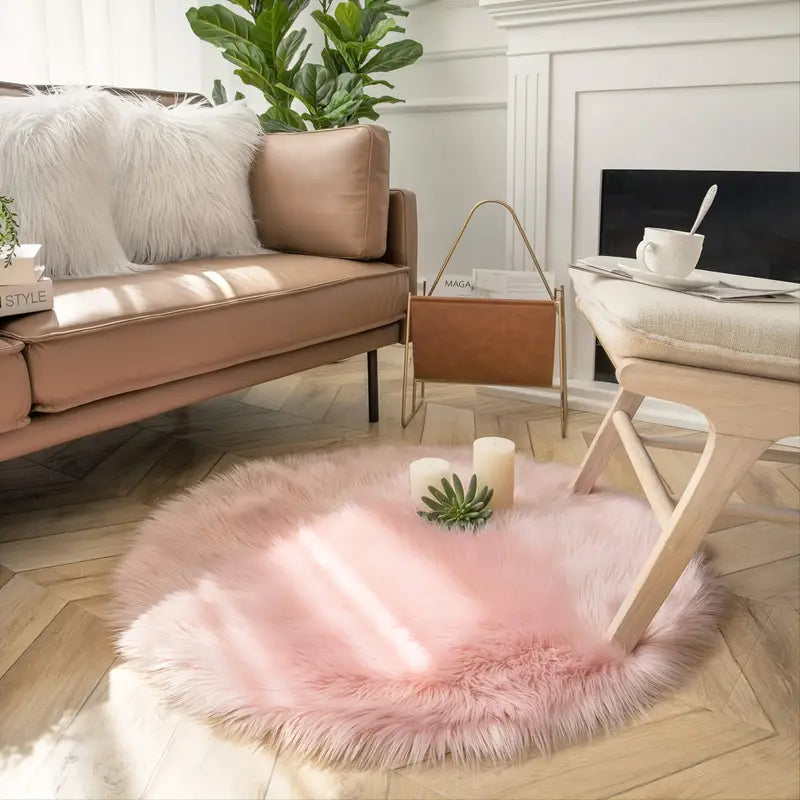 Fluffy Synthetic Fur Creative Door Mat and Floor Rug