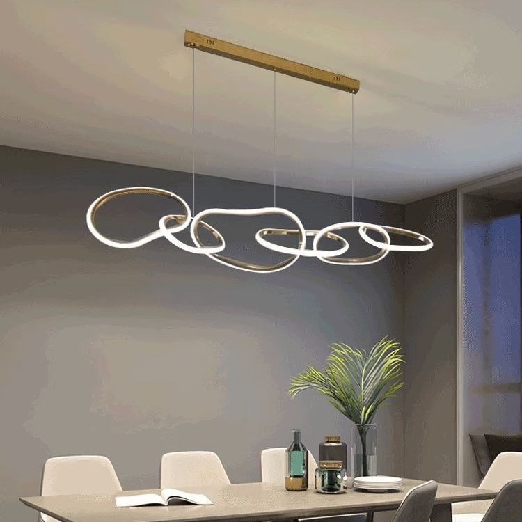 Stainless Steel Linear Pendant Light - Dining and Kitchen Island Bar Light