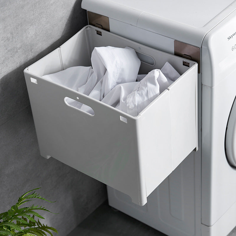 Wall-Mounted Laundry Basket, No-Drill Storage