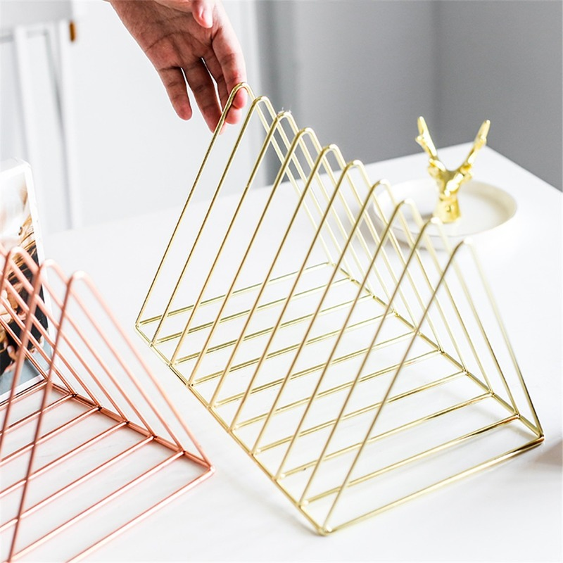 Scandinavian Metal Book Holder for Office & Magazine Storage