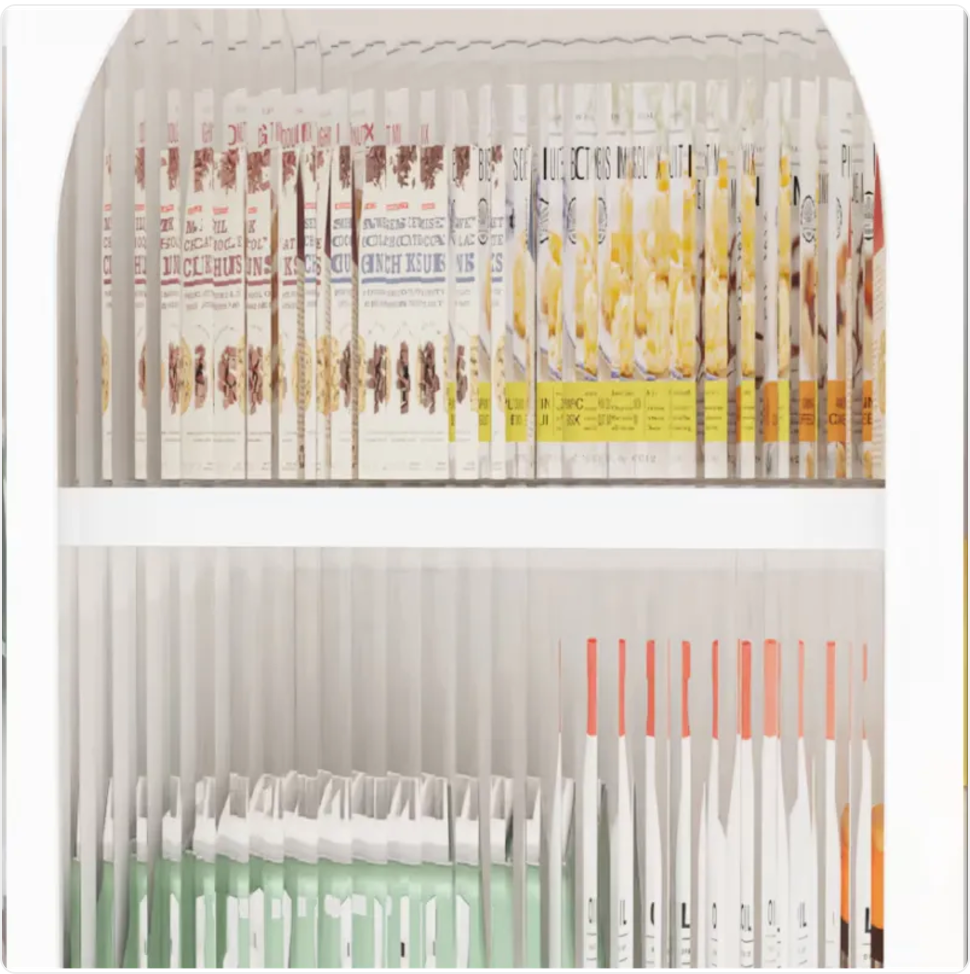 Fluted Glass Door Storage Cabinet - White Steel, 40 x 40 x 101 cm