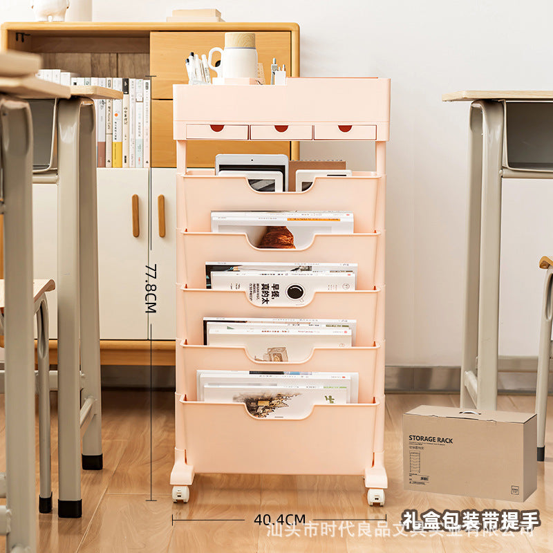 Mobile Plastic Desk Edge Bookshelf and Organiser