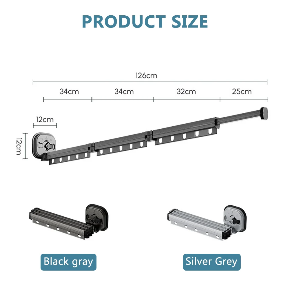 Aluminium Wall-Mounted Retractable Clothes Drying Rack