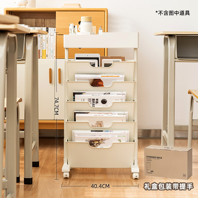 Mobile Plastic Desk Edge Bookshelf and Organiser