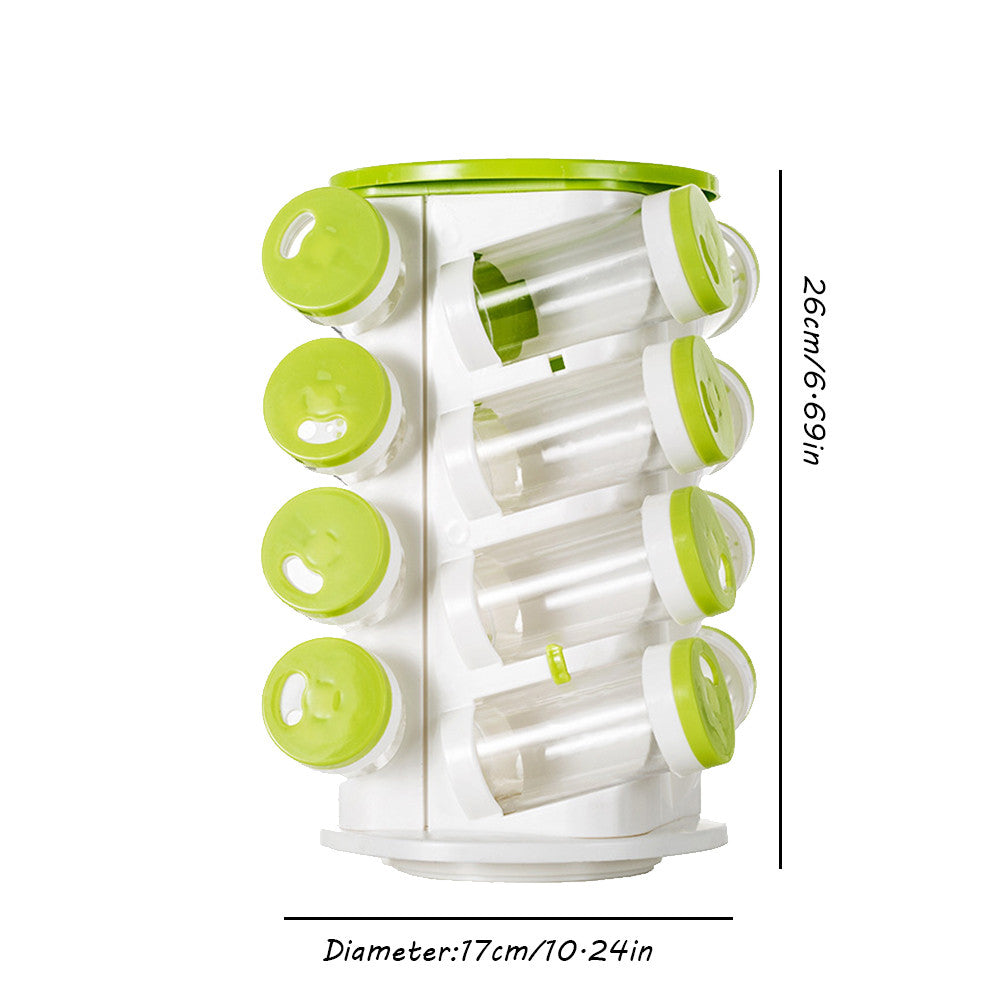Rotating Spice Jar Set with 16 Multi-Hole Holders