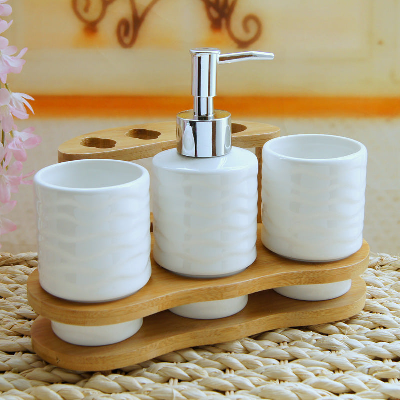 Toothbrush Holder and Bathroom Organiser Set