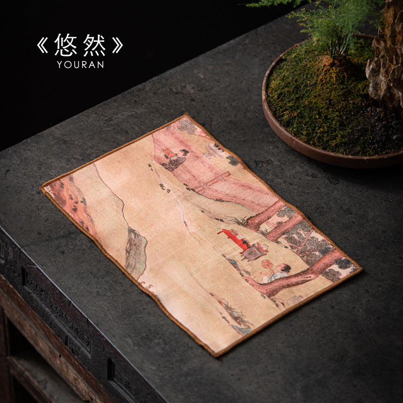 Chinese Style Tea Towel Set - Absorbent Table Mats (4pcs)