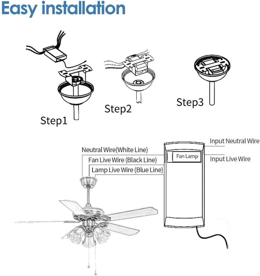 Reversible Retractable Ceiling Fans with LED Light and Remote Control, 42 Inch Invisible Ceiling Fan Chandelier with 4 Clear ABS Blades, Bedroom Fandelier Indoor Ceiling Light Kits with Fans (White)