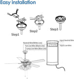 Reversible Retractable Ceiling Fans with LED Light and Remote Control, 42 Inch Invisible Ceiling Fan Chandelier with 4 Clear ABS Blades, Bedroom Fandelier Indoor Ceiling Light Kits with Fans (White)