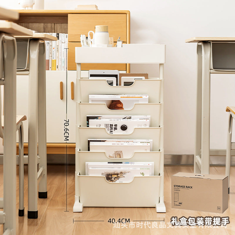 Mobile Plastic Desk Edge Bookshelf and Organiser