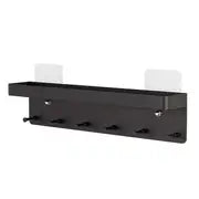 Wall Mount Key Holder with Shelf and 6 Hooks
