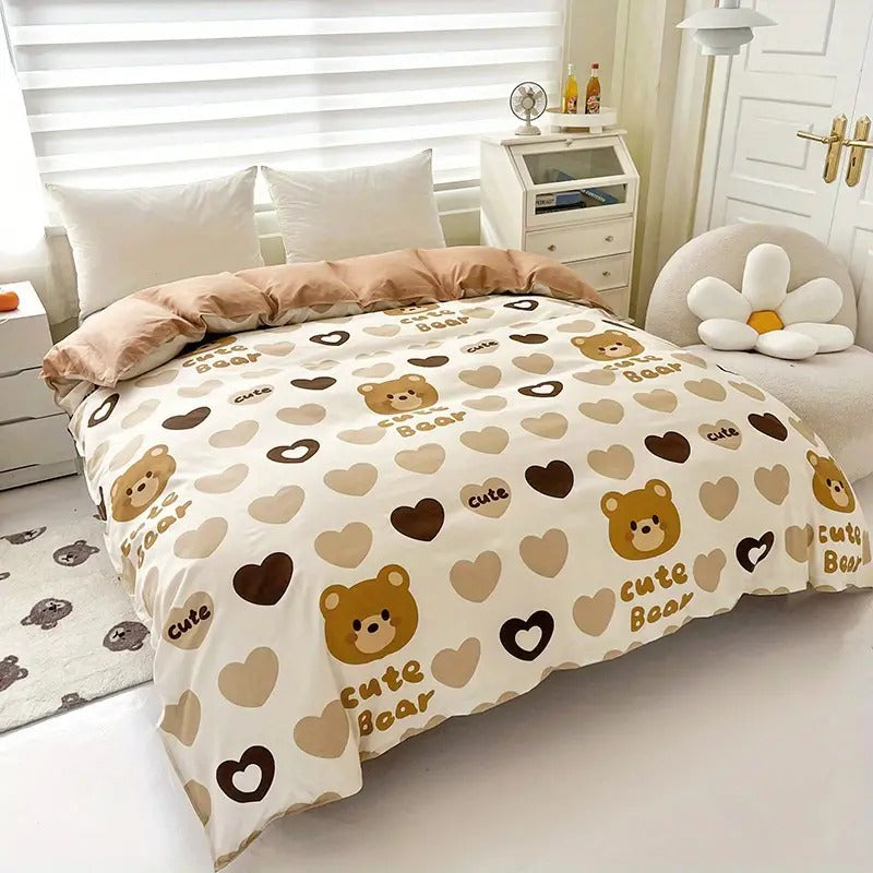 Aloe Vera Cotton Bedding Set with Quilt Cover (4 Pieces)