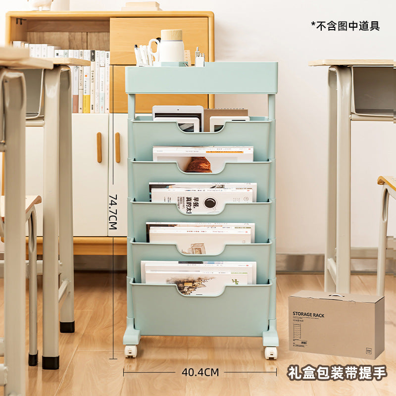 Mobile Plastic Desk Edge Bookshelf and Organiser