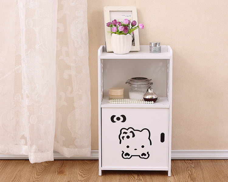 Lace Carved Nightstand Storage Cabinet for Bedroom