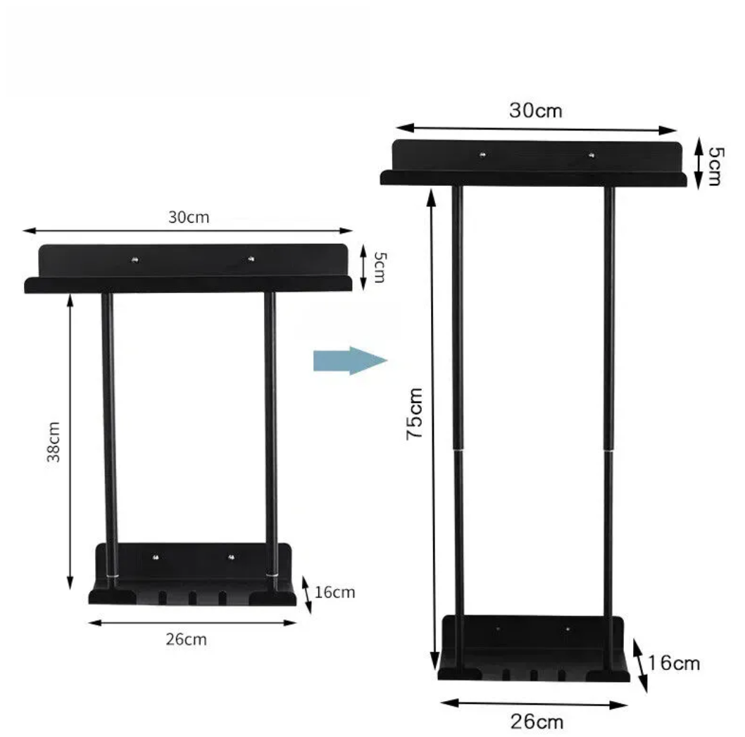 Black & Grey Wall Mounted Bathroom Storage Rack