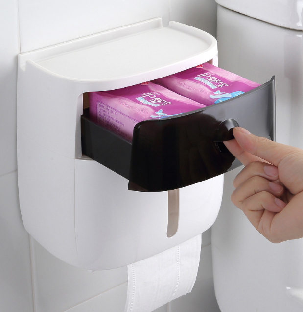 Tissue Box and Bathroom Storage Organiser Shelf