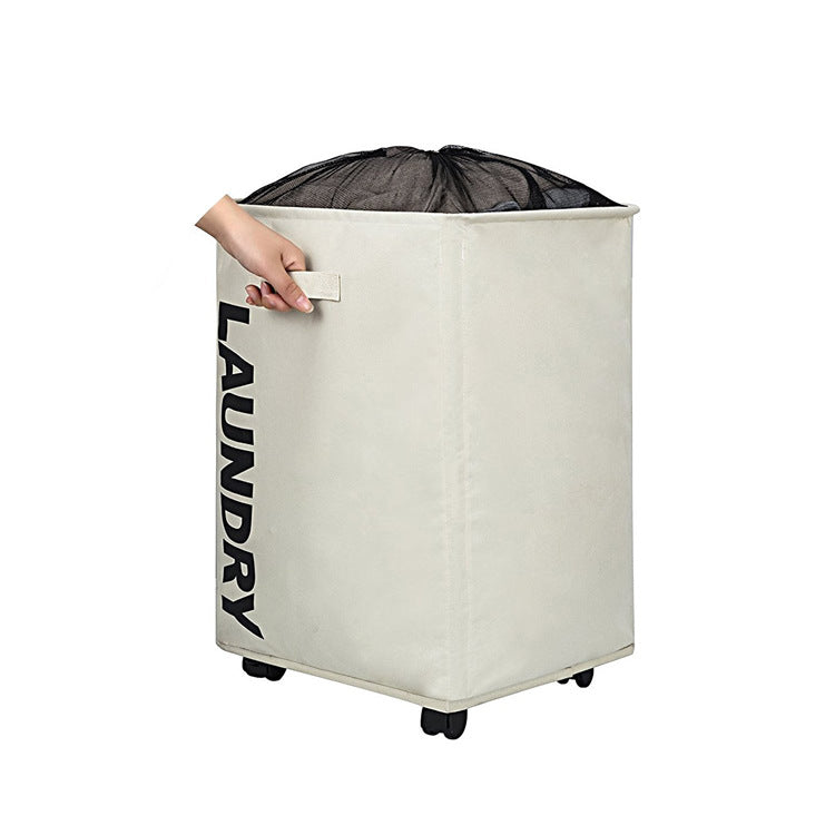 Oxford Cloth Rolling Laundry Basket with Wheels