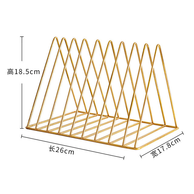 Scandinavian Metal Book Holder for Office & Magazine Storage