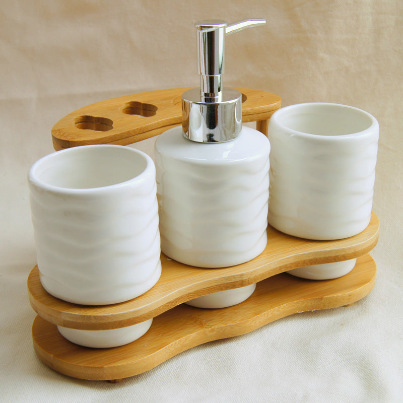 Toothbrush Holder and Bathroom Organiser Set