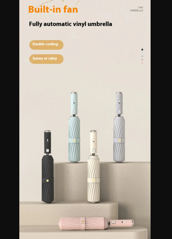 Automatic Folding Umbrella with Fan