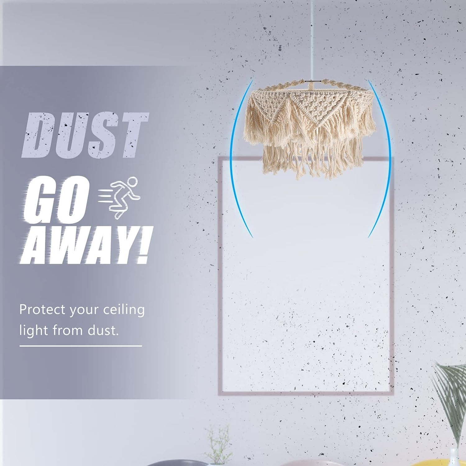 Fringe Lamp Shade Macrame Lamp Shade Ceiling Light Shade Hanging Pendant Light Cover Chandelier Shade Woven Lamp Shade