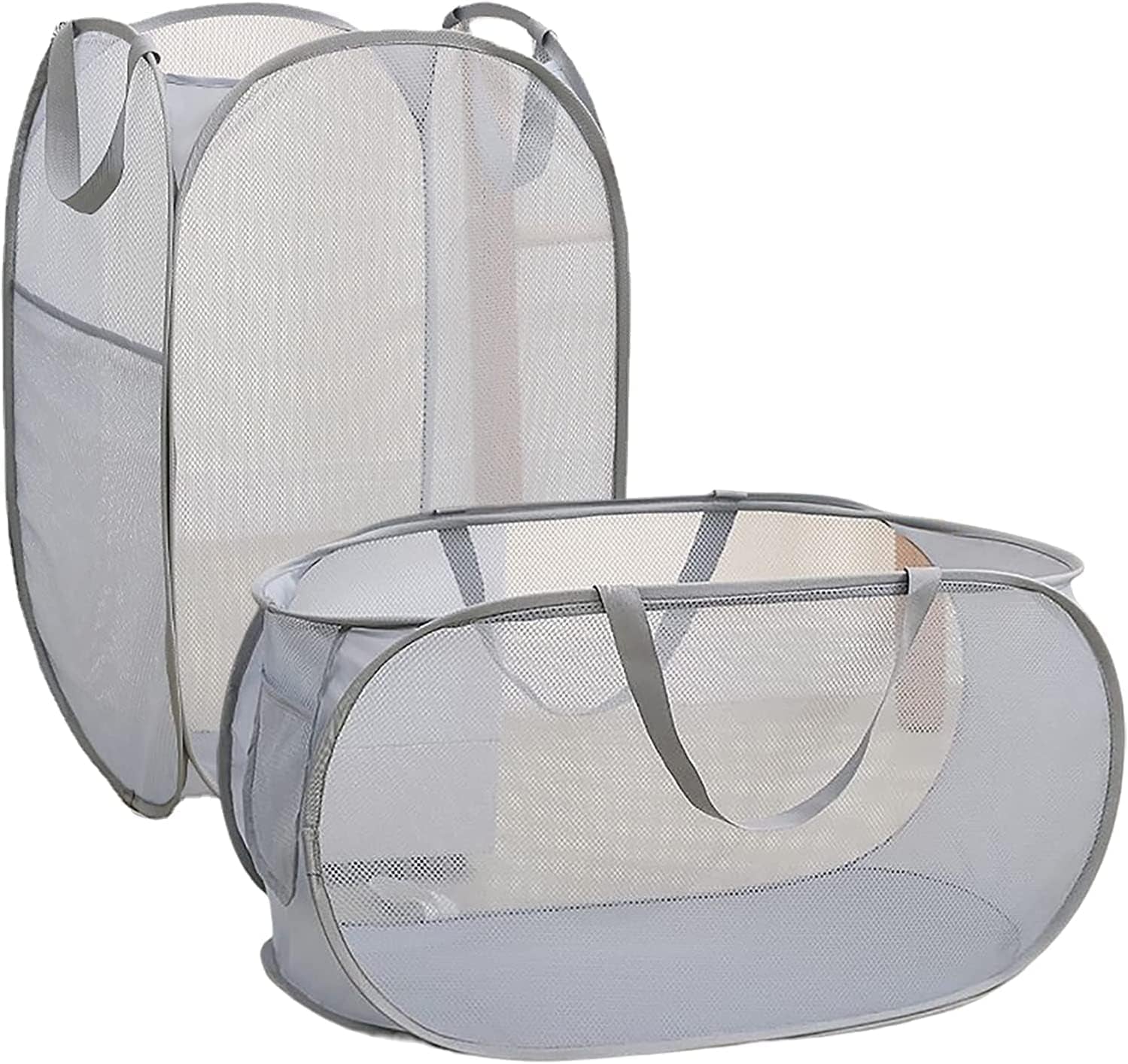 2 PCS Pop-Up Laundry Hampers,Laundry Baskets,Large Folding Mesh Laundry Basket,Applicable to the Storage of Clothes and Sundries