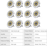 12Pack Solar Garden Light, Waterproof Solar Ground Disk Light, Outdoor Garden LED Solar Ground Lights for Pathway/Patio/Walkway/Path/Driveway/Lawn/Landscape Lighting (Warm)