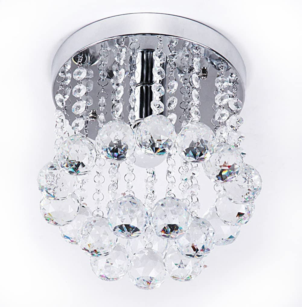 Modern Mini Led Chandelier Semi Flush Mount Crystal 3 Colors Adjustable Lighting Kitchen Light Fixtures Crystal Ceiling Lamp Modern Decor for Bedrooms Dinning Rooms Hallway Kids Room