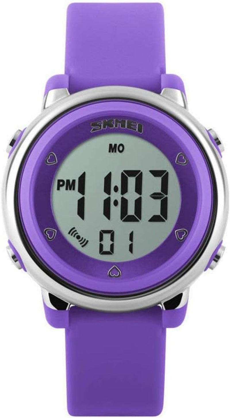 Kids Digital Sport Watch, Boys and Girls Sports Outdoor Watches, Girls LED Waterproof Electrical Watch with Alarm Children Stopwatch