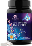 Myo-Inositol & D-Chiro Inositol Blend - Premium 40:1 Ratio - Ovarian Support for Women - Natural Supplement, Vitamin B8, Vegan, and USA Bottled - 120 Capsules
