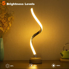 Load image into Gallery viewer, LED Table Lamp for Bedroom Bedside Lamps for Nightstand Minimalist Solid Wood Desk Lamp for Kids Room Living, 5 Level Dimmable Light &amp; 3 Color Changing Unique Night Light

