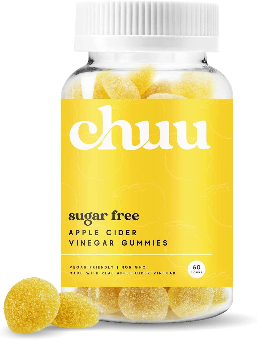 Sugar Free Apple Cider Vinegar Gummies with the Mother | Vegan, Gluten-Free | Detox, Digestion and Health Support | 60 Count
